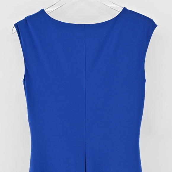 RALPH LAUREN Dress Size 6 Cobalt Blue Stretch Jersey Cowl Neck Ruched Corpcore - Picture 11 of 12